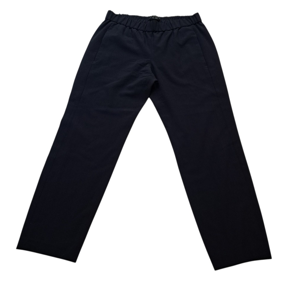 Theory Korene‎ Pants Women's Small Navy Blue* 100% Virgin Wool Straight Pull On